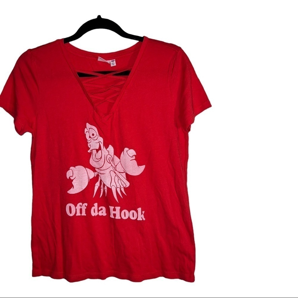 DISNEY PARKS FOREVER Coral Red The Little Mermaid Sebastian OFF DA HOOK T-Shirt